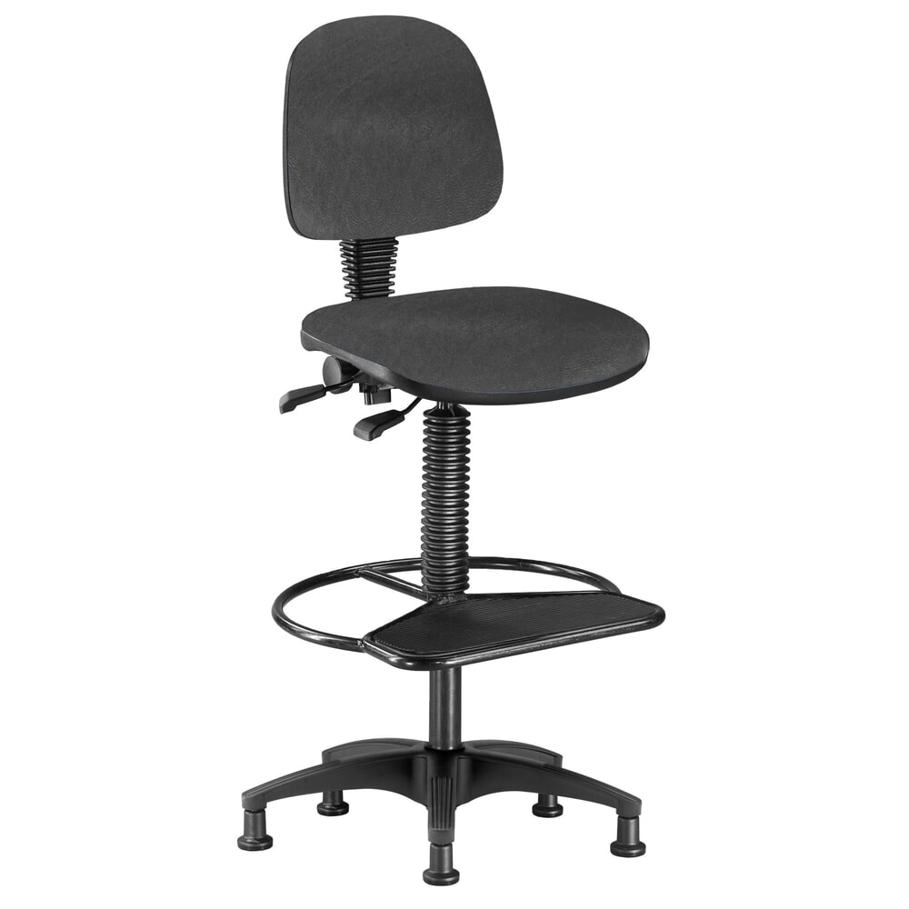 Produktabbildung Nr. 1: SITWELL STEIFENSAND Arbeitsdrehstuhl BM Industrie, Kunstleder, Sitzhöhe 680-800 mm, Bodengleiter, Fußring mit Platte, grau