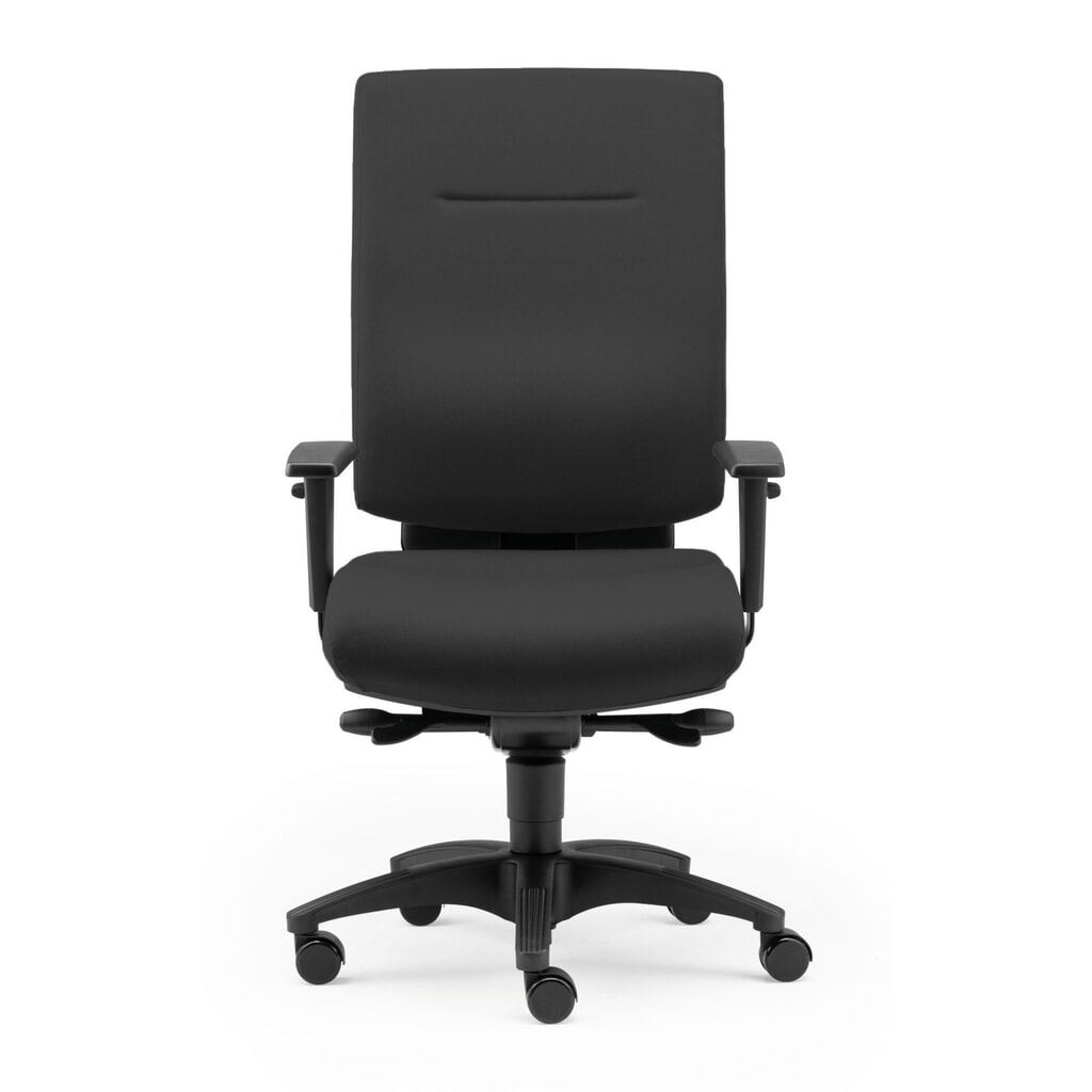 Produktabbildung: SITWELL STEIFENSAND Bandscheiben-Bürostuhl MyChair, extrabreit, mit Teppichbodenrollen, Polyester, Tragkraft 150 kg