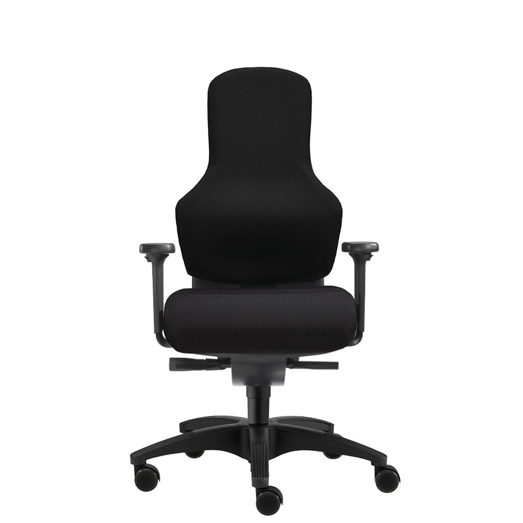 Produktabbildung: SITWELL STEIFENSAND Bandscheiben-Bürostuhl Ortholetic, sakralfreie Rückenlehne, Teppichbodenrollen, Polyester, Tragkraft 120 kg