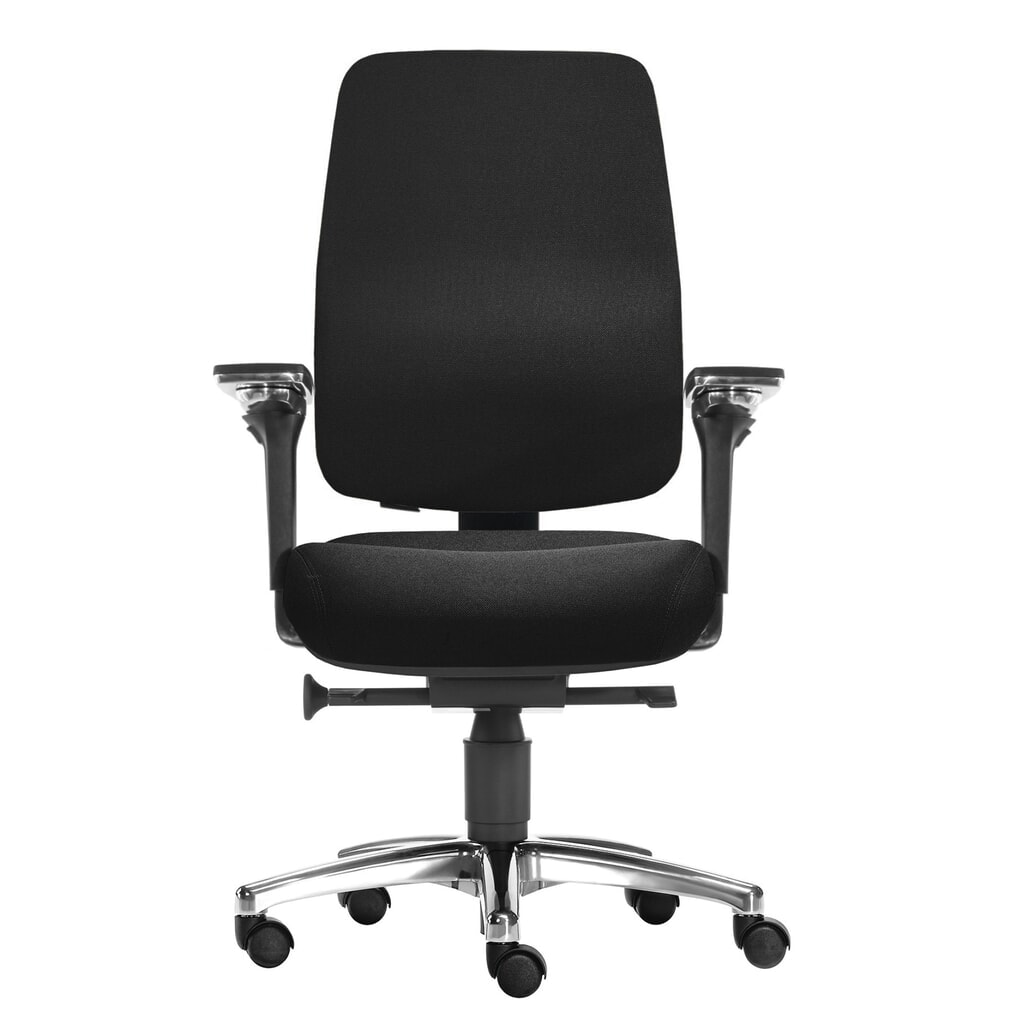 Produktabbildung: SITWELL STEIFENSAND Bandscheiben-Bürostuhl Spirit, tiefenverstellbare Lordosenstütze, 5D-Armlehne, Polyester, schwarz