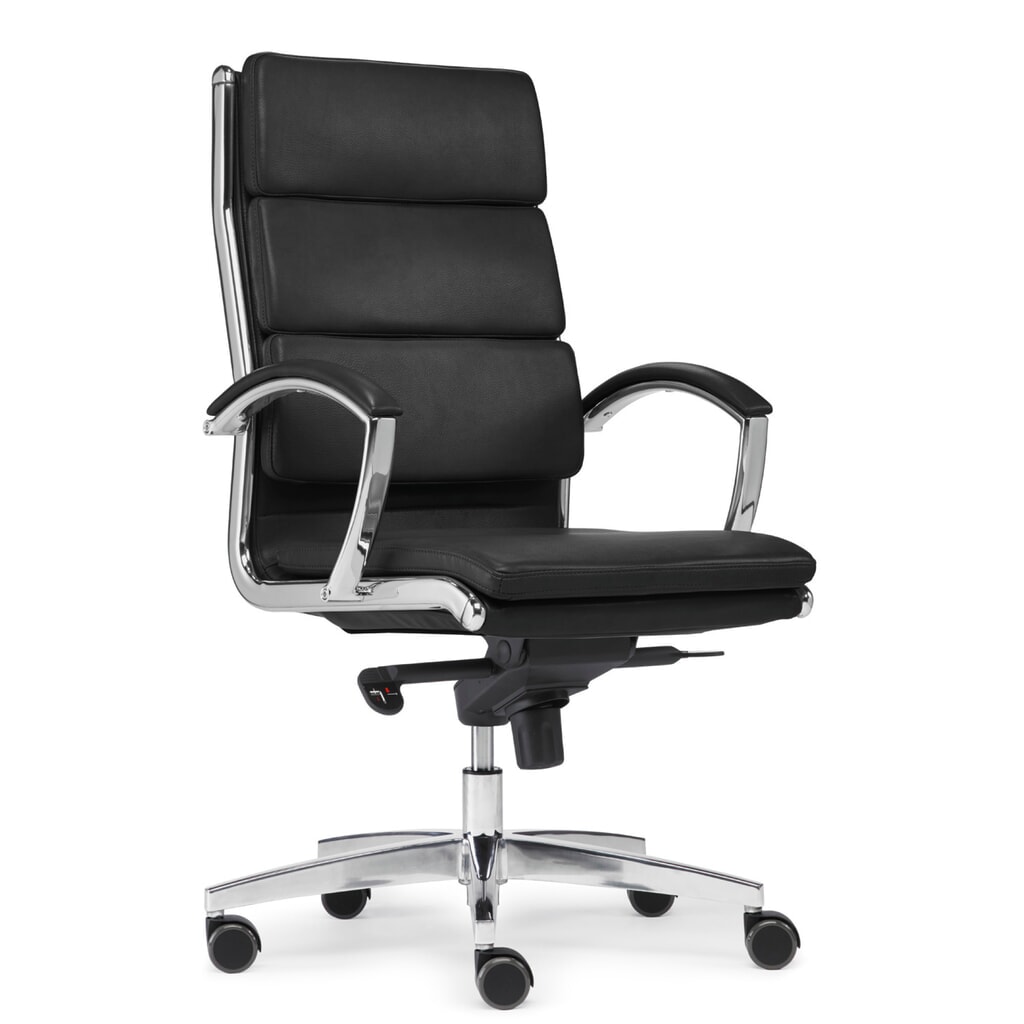 SITWELL STEIFENSAND Design-Bürostuhl Dream, Aluminium-Fußkreuz, nachhaltiges Bonded Leder, Tragkraft 125 kg, schwarz Produktabbildung Nr. 2: SITWELL STEIFENSAND Design-Bürostuhl Dream, Aluminium-Fußkreuz, nachhaltiges Bonded Leder, Tragkraft 125 kg, schwarz