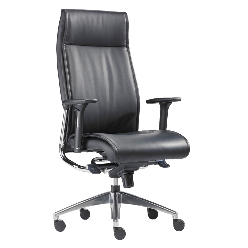 Produktabbildung Nr. 1: SITWELL STEIFENSAND Design-Schwerlast-Bürostuhl Big Boss, Ledersitz mit chromatierten Elemente