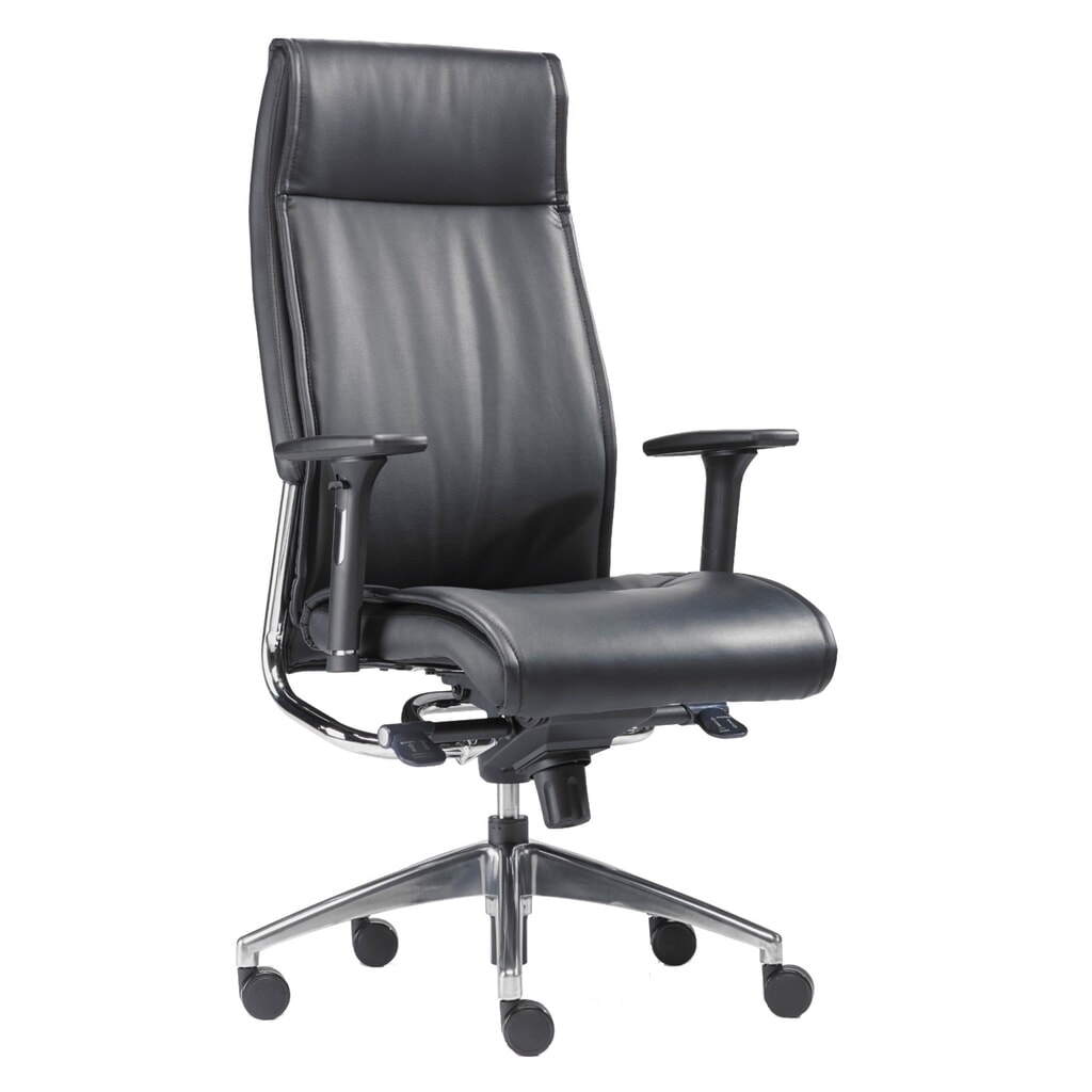 SITWELL STEIFENSAND Design-Schwerlast-Bürostuhl Big Boss, Ledersitz mit chromatierten Elemente Produktabbildung Nr. 1: SITWELL STEIFENSAND Design-Schwerlast-Bürostuhl Big Boss, Ledersitz mit chromatierten Elemente