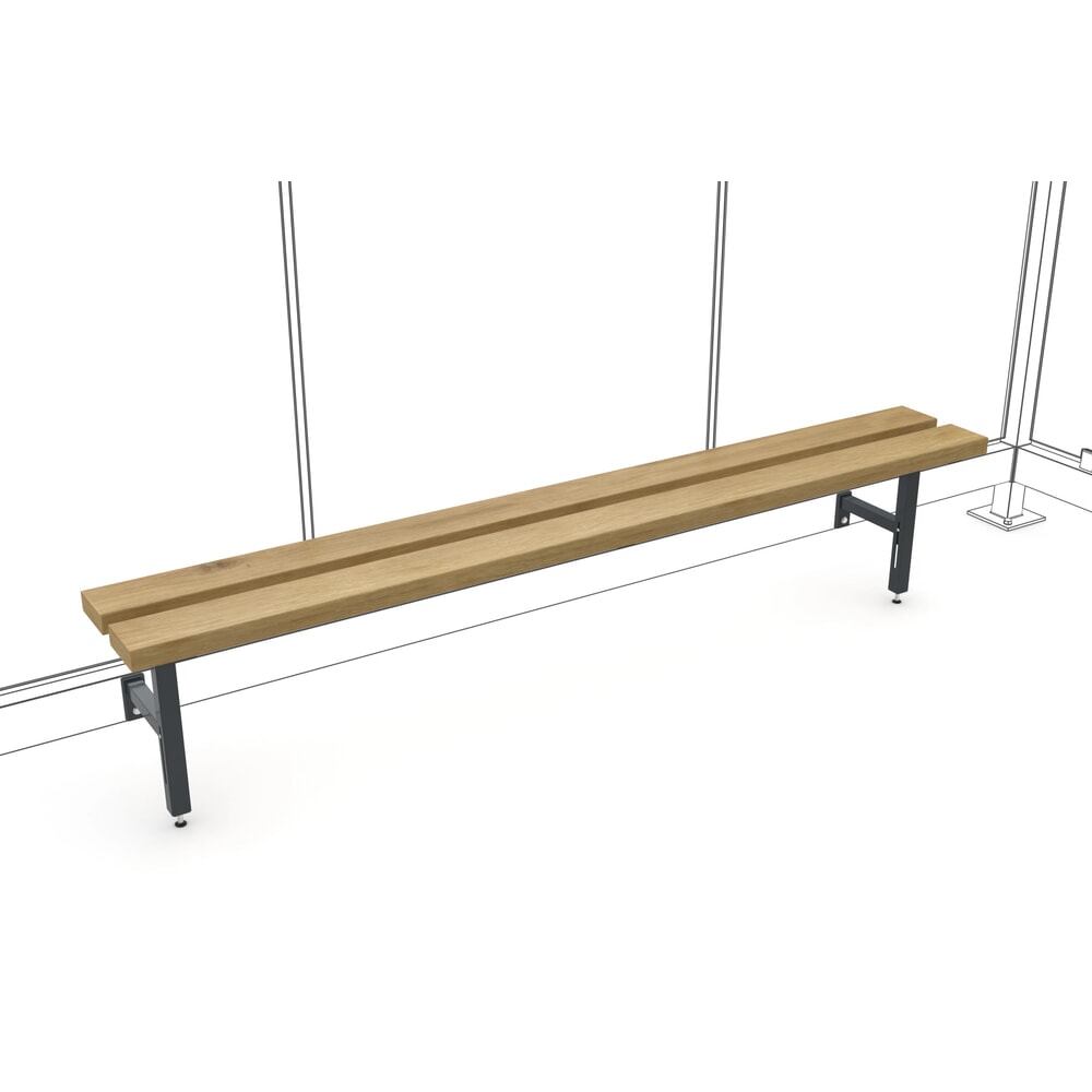 Produktabbildung: Sitzbank für wsm® Raucher-Unterstand, Breite 2.000 mm