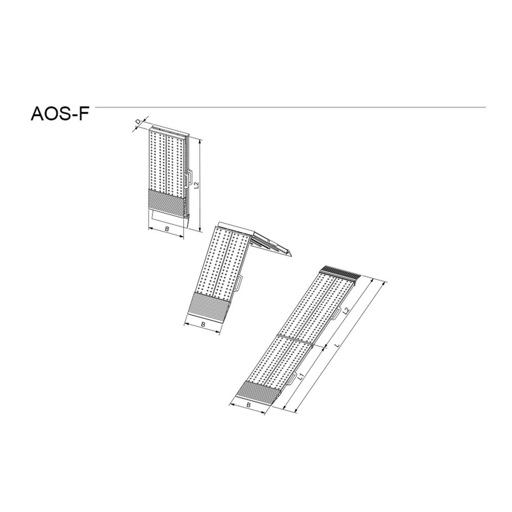 Číslo obrázku produktu 8: Nájezdové rampy skládací, nosnost 975 kg/ks, ŠxD 800 x 2045 mm