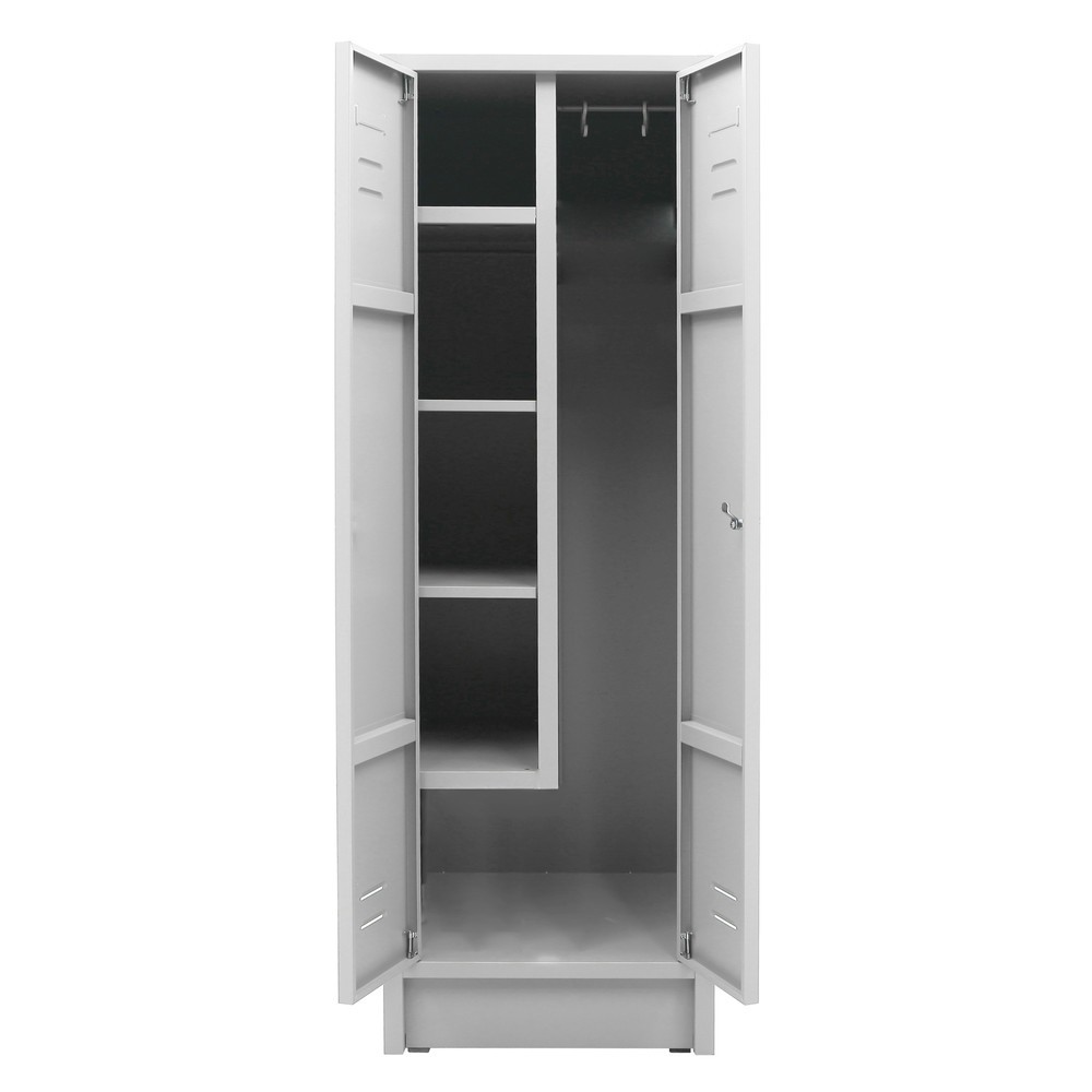 Číslo obrázku produktu 2: Skříň na čisticí potřeby HEMMDAL HPZ-1, cylindrický zámek, VxŠxH 1800 x 600 x 500 mm, světle šedá