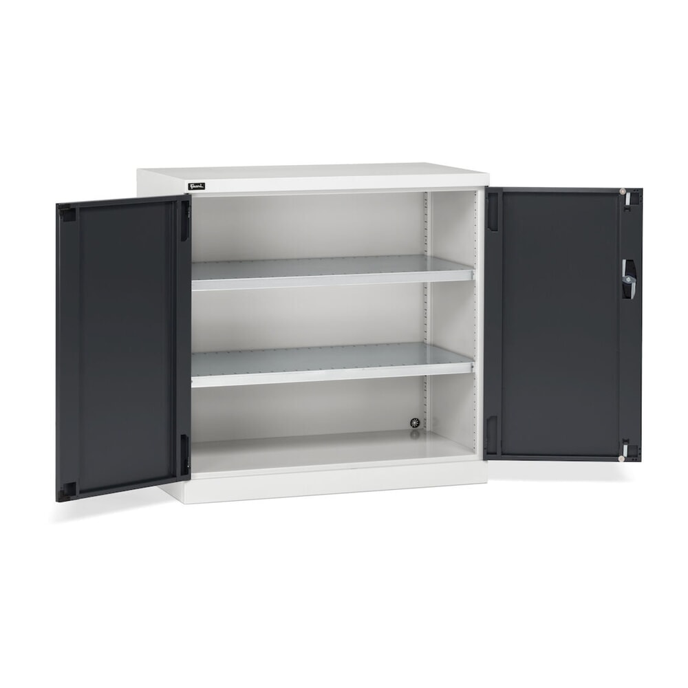 Číslo obrázku produktu 3: Skříň s křídlovými dveřmi Fami PERFOM, 2 zásuvky, VxŠxH 1000 x 1 023 x 555 mm, světle šedá, antracit
