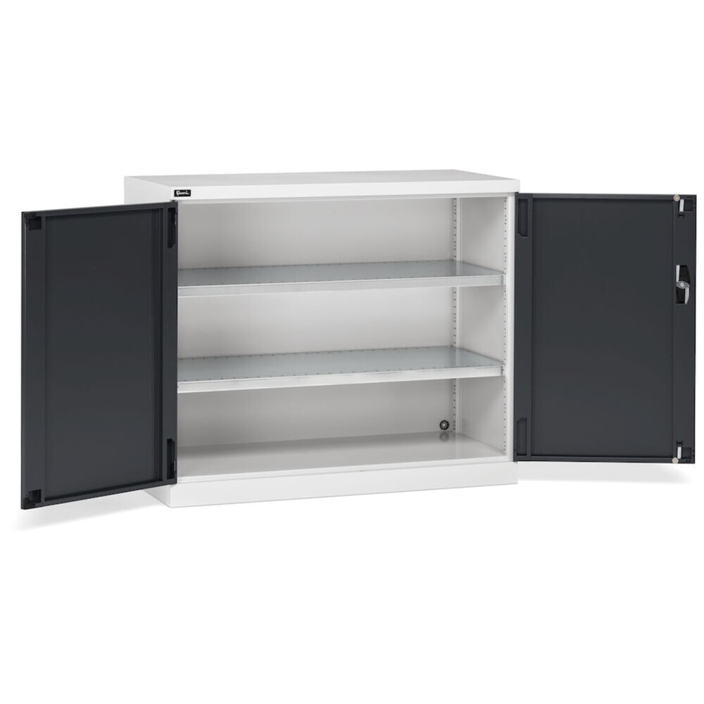 Číslo obrázku produktu 3: Skříň s křídlovými dveřmi Fami PERFOM, 2 zásuvky, VxŠxH 1000 x 1 193 x 555 mm, světle šedá, antracit