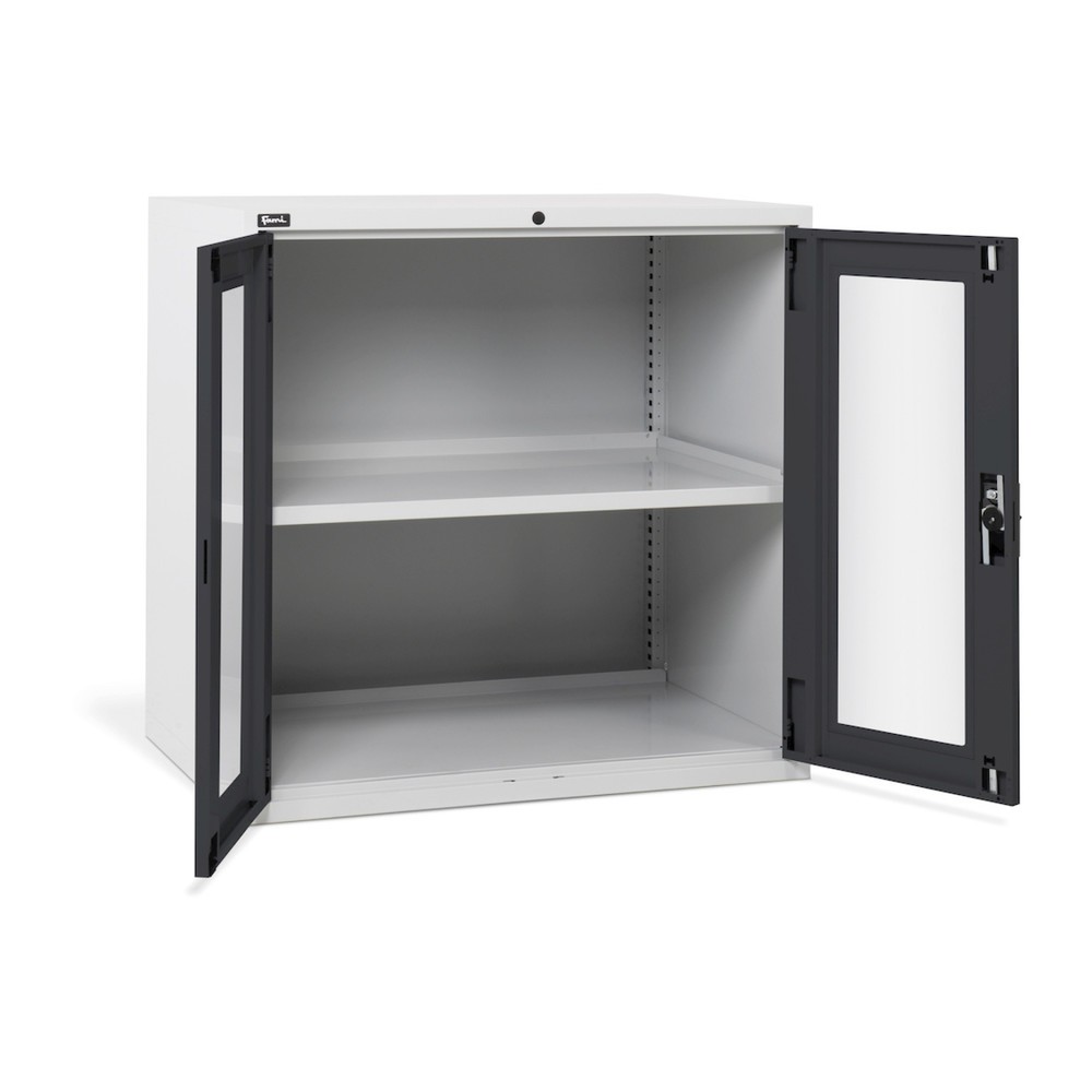 Číslo obrázku produktu 1: Skříň s polykarbonátovými křídlovými dveřmi Fami MASTER, VxŠxH 1000 x 1020 x 726 mm, světle šedá, antracit