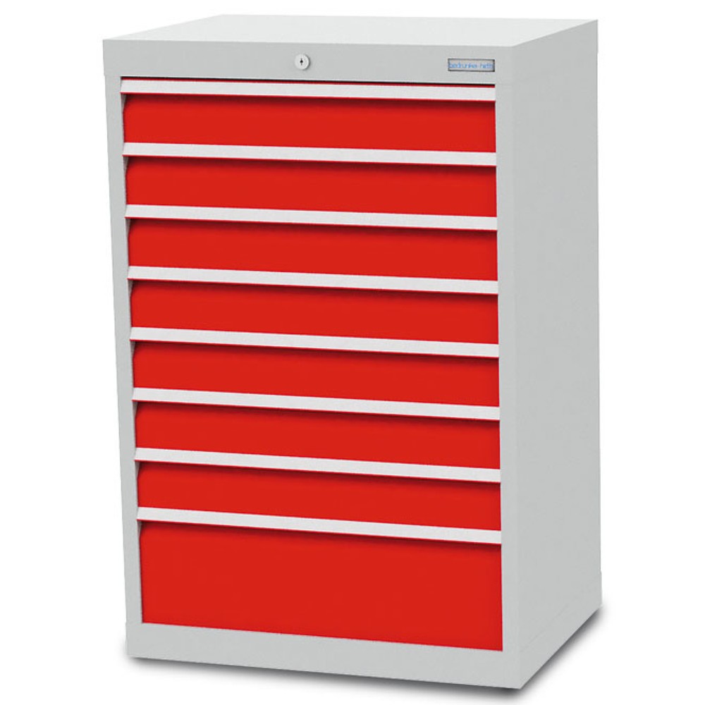 Obrázek produktu: Skříň se zásuvkami Bedrunka+Hirth R 24-16, VxŠxH 1019 x 680 x 500 mm, světle šedá, světle modrá, 8 ks zásuvka
