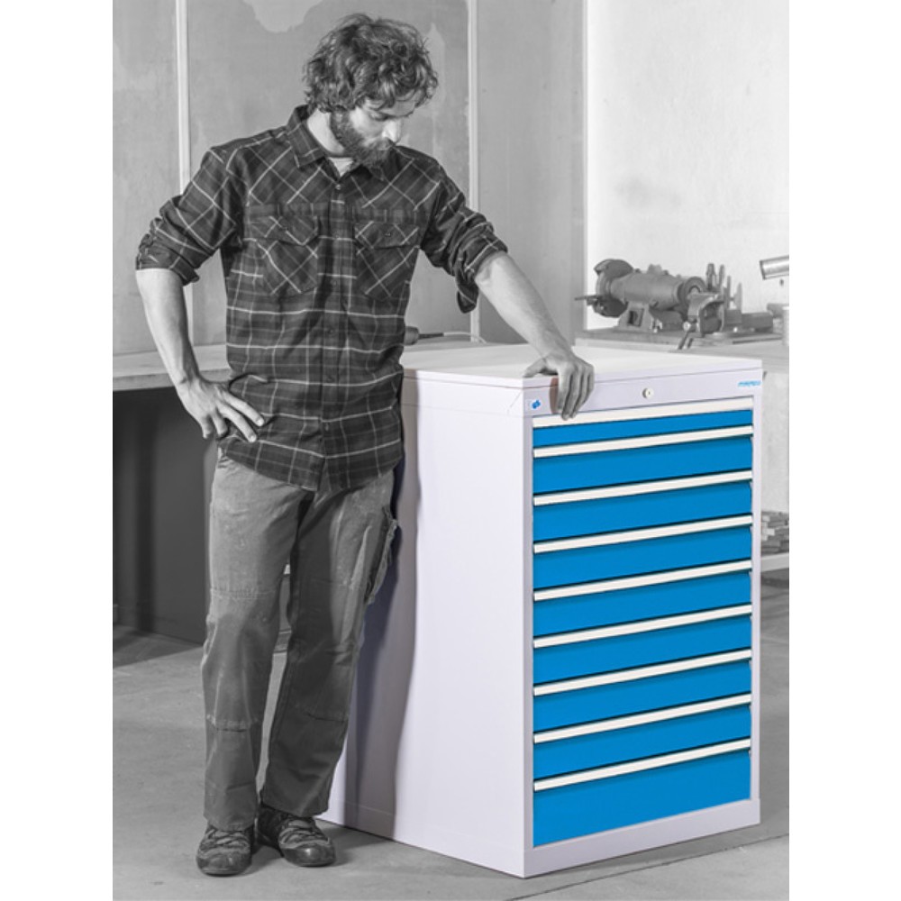 Číslo obrázku produktu 5: Skříň se zásuvkami Bedrunka+Hirth R 24-24, VxŠxH 1019 x 705 x 736 mm, světle šedá, antracitová šedá, 6 ks zásuvka 2x100 + 2x150 + 2x200 mm