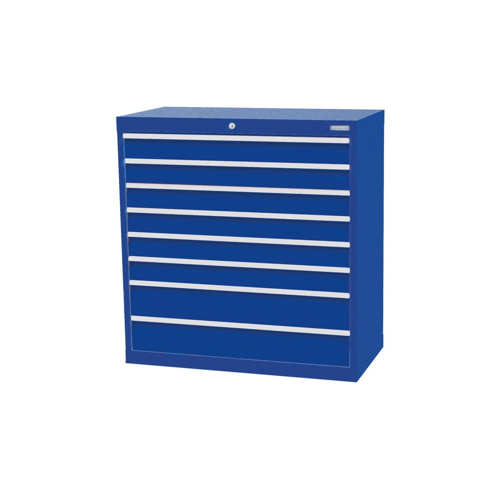 Obrázek produktu: Skříň se zásuvkami Profi Bedrunka+Hirth, zásuvky 6x100 + 2x150 mm, VxŠxH 1019 x 980 x 500 mm, enziánová modrá, enziánová modrá