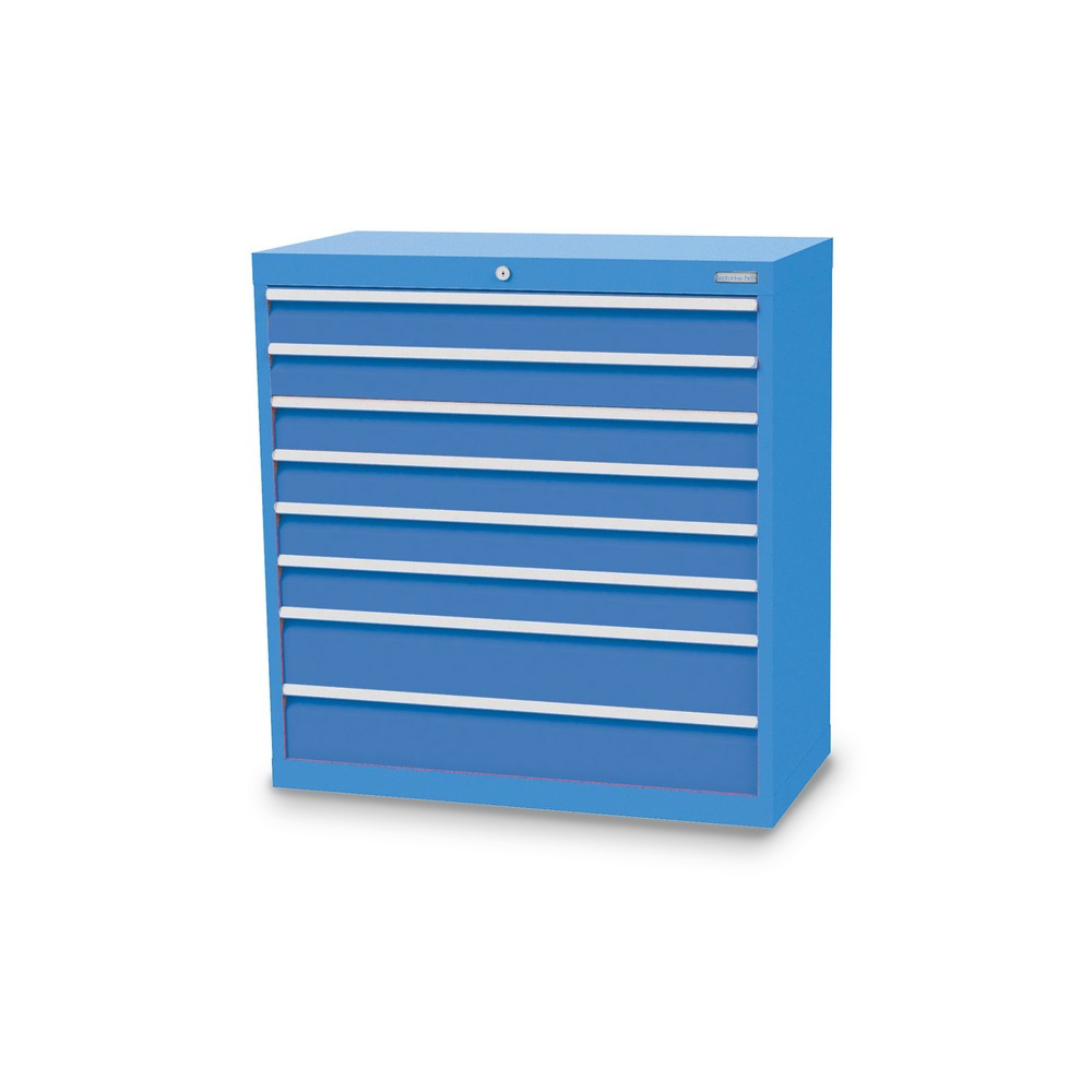 Obrázek produktu: Skříň se zásuvkami Profi Bedrunka+Hirth, zásuvky 6x100 + 2x150 mm, VxŠxH 1019 x 980 x 500 mm, světle modrá, světle modrá