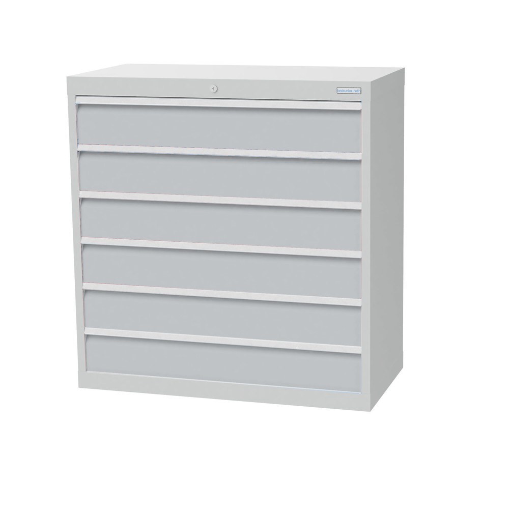 Obrázek produktu: Skříň se zásuvkami Profi Bedrunka+Hirth, zásuvky 6x150 mm, VxŠxH 1019 x 980 x 500 mm, světle šedá, světle šedá