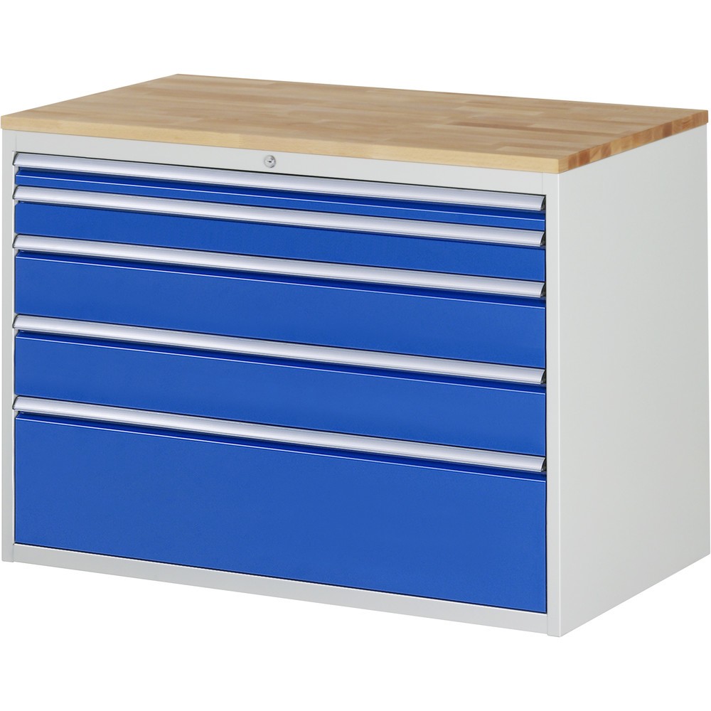 Obrázek produktu: Skříň se zásuvkami RAU řada 7000, V×Š×H 825 × 1145 × 650 mm, 5 zásuvek, velikost XXL, horní část buk