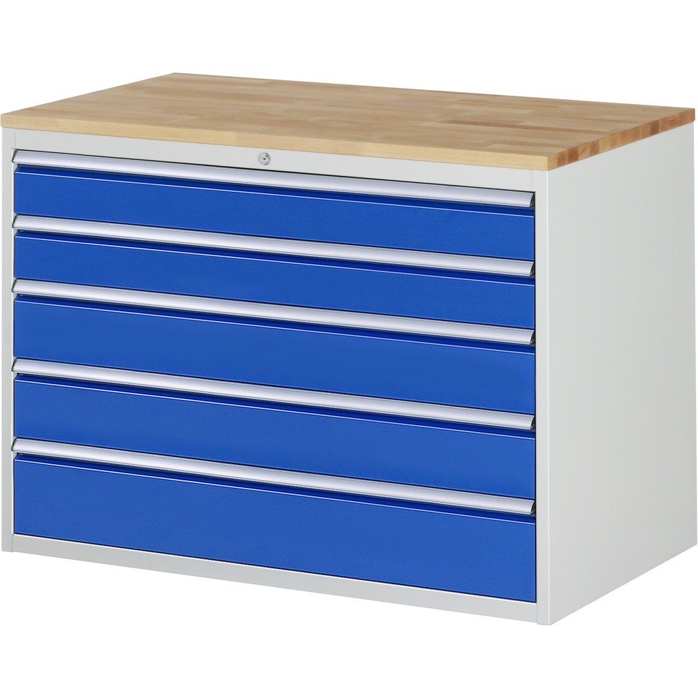 Obrázek produktu: Skříň se zásuvkami RAU řada 7000, V×Š×H 825 × 1145 × 650 mm, 5 zásuvek, velikost XXL, horní část buk