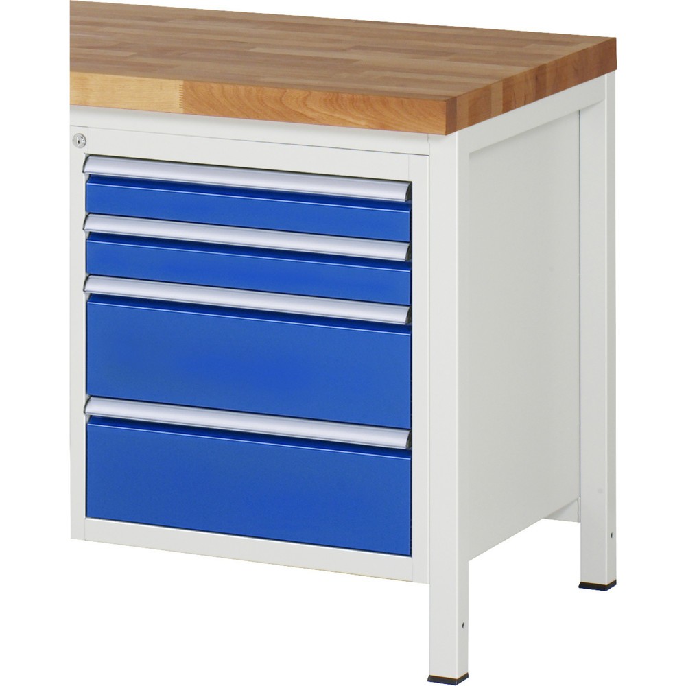 Obrázek produktu: Skříň se zásuvkami RAU řady 7000, spodní kontejner, VxŠxH 620 x 580 x 650 mm, 4 zásuvky 2 x 90, 2 x 180 mm