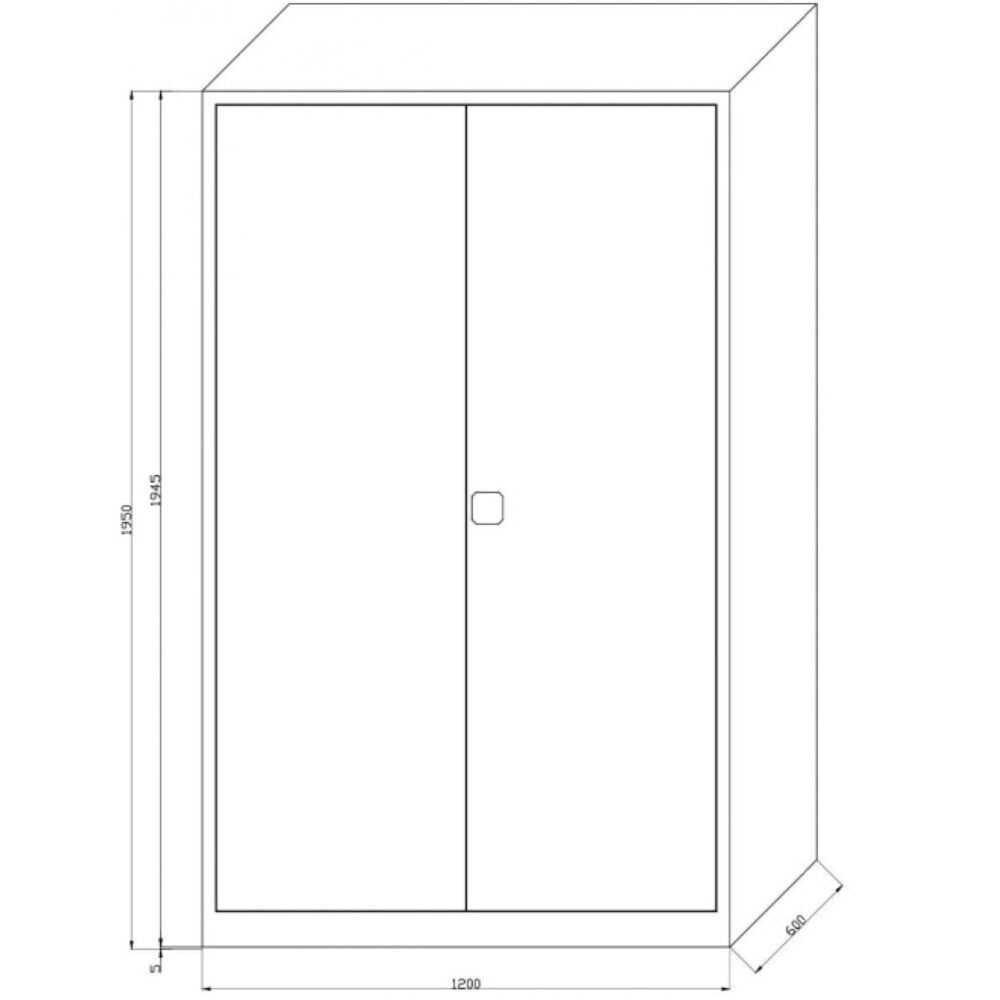 Číslo obrázka výrobku 2: Dielenská skriňa HEMMDAL HW-XBT, bezpečnostný zámok s valcovou vložkou, v × š × h 1 950 × 1 200 × 600 mm, svetlosivá/enciánová modrá