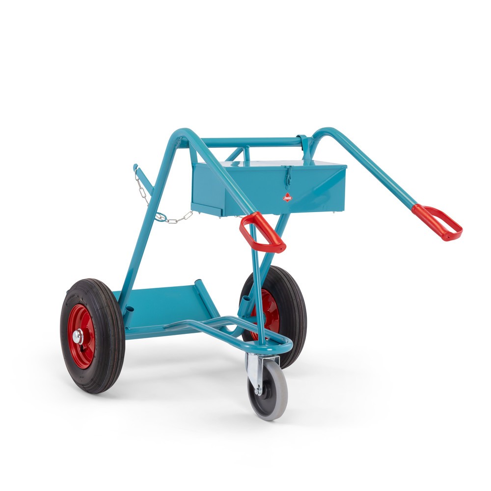 Zdjęcie produktu nr 4: Skrzynka narzędziowa do wózka na 2 butle stalowe Ameise®, pusta, zamykana pokrywa, wys. x szer. x gł. 155 x 460 x 210 mm