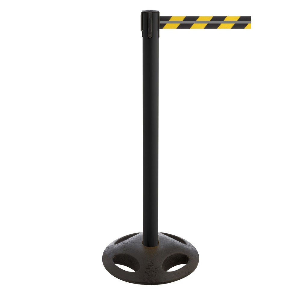 Zdjęcie produktu nr 1: Słupek odgradzający do taśmy RS-GUIDESYSTEMS® GLA 25-J REFLECTO, długość 3,5 m, szerokość 50 mm, słupek czarny, taśma czarno-żółta