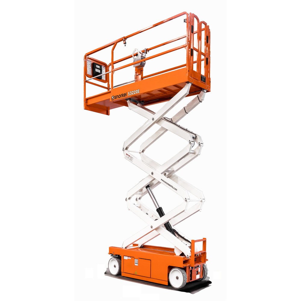 Produktabbildung: Snorkel Batterie-Scherenarbeitsbühne S3220E, elektrisch verfahrbar, TK 409 kg, max. 8,1 m Arbeitshöhe