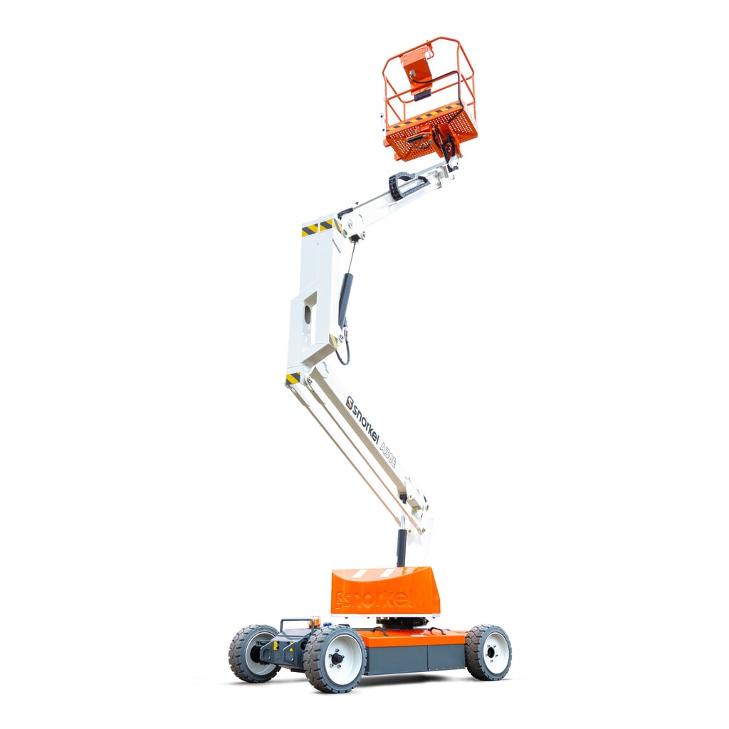 Snorkel Gelenk-Arbeitsbühne A38E, elektrisch verfahrbar, TK 215 kg, max. 13,5 m Arbeitshöhe, max. 6,1 m Reichweite Produktabbildung Nr. 1: Snorkel Gelenk-Arbeitsbühne A38E, elektrisch verfahrbar, TK 215 kg, max. 13,5 m Arbeitshöhe, max. 6,1 m Reichweite