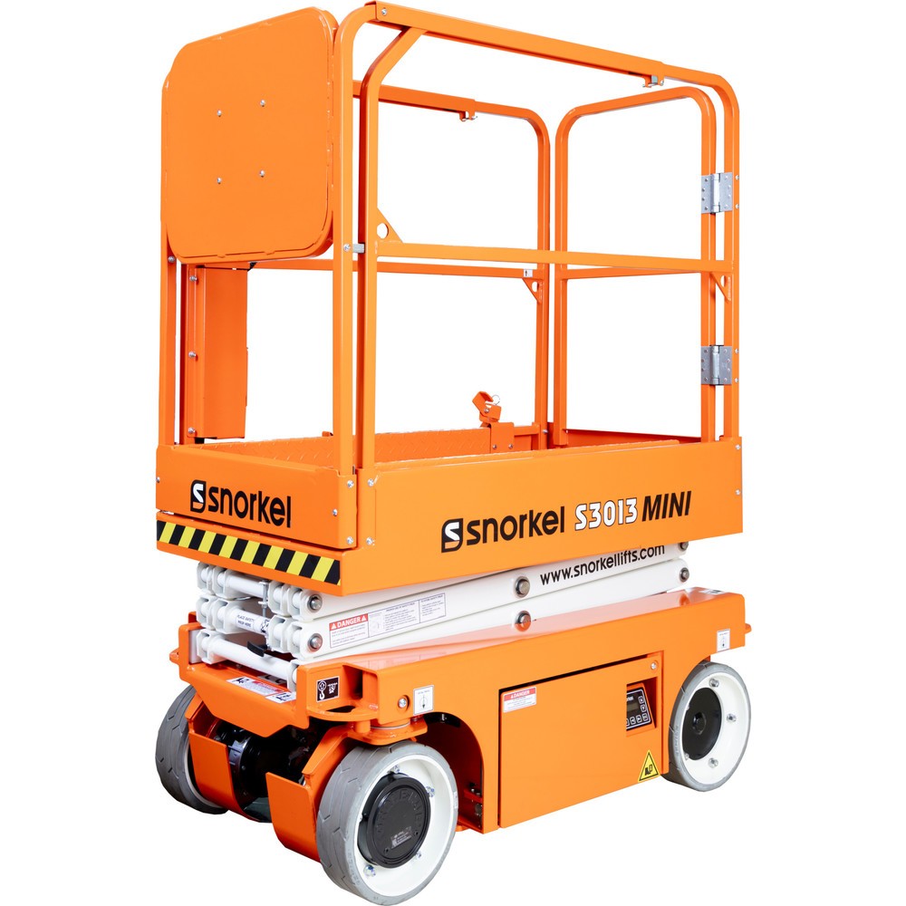 Produktabbildung: Snorkel Scherenarbeitsbühne S3013 Mini, Tragkraft 273 kg, Arbeitshöhe 5,96 m