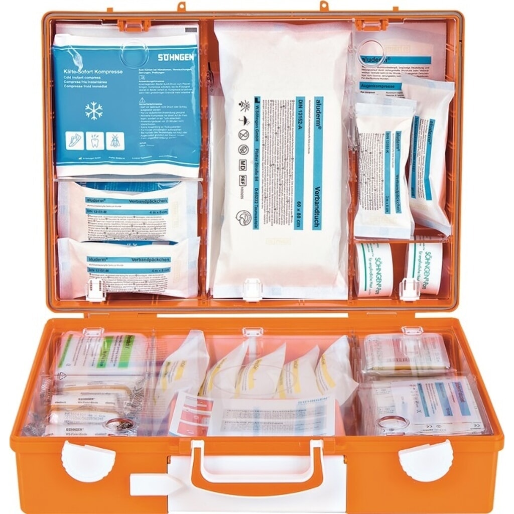 SÖHNGEN® Erste Hilfe Koffer Advocat, B400xH300xT150ca.mm, orange Produktabbildung Nr. 2: SÖHNGEN® Erste Hilfe Koffer Advocat, B400xH300xT150ca.mm, orange