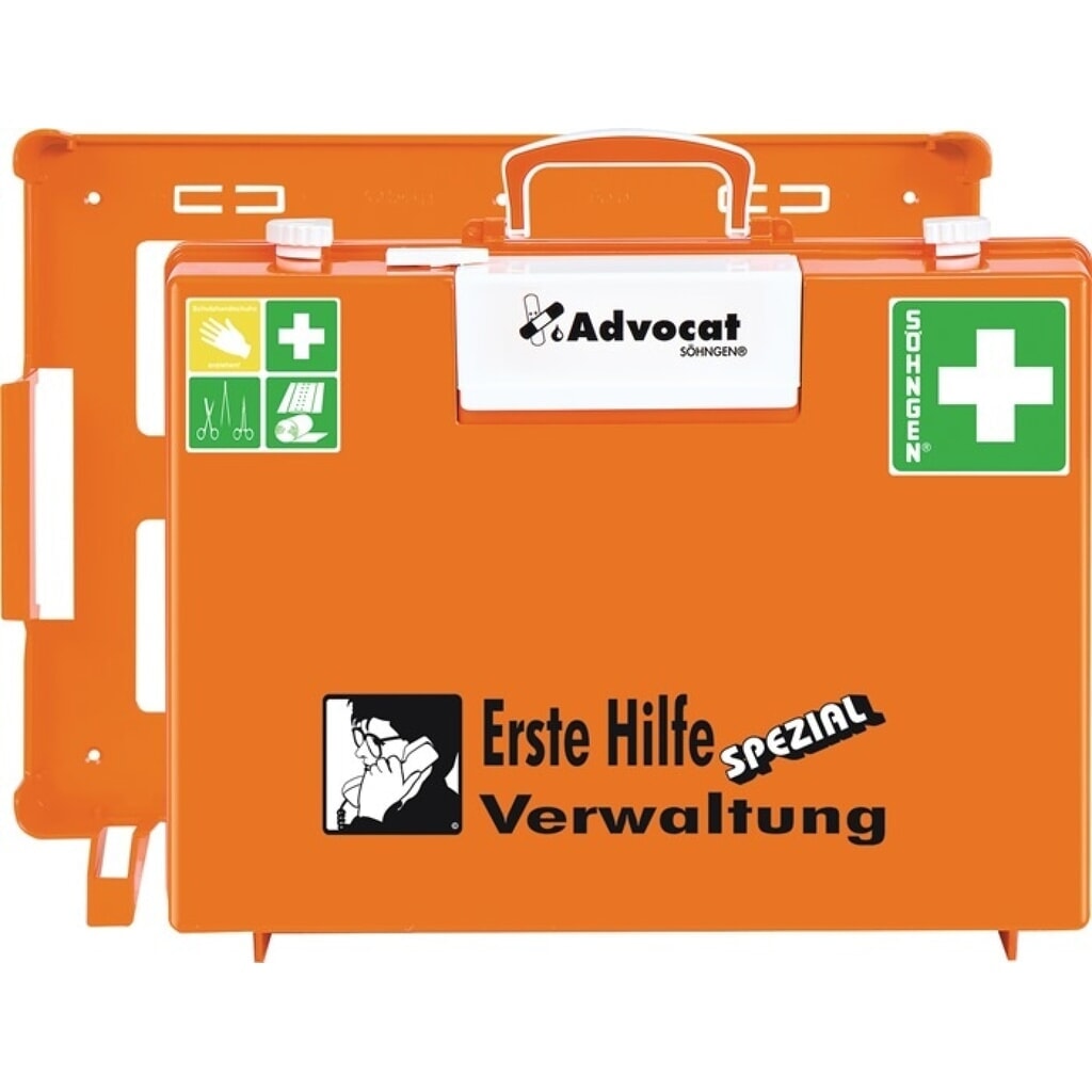 Produktabbildung: SÖHNGEN® Erste Hilfe Koffer Advocat Verwaltung, B400xH300xT150ca.mm, orange