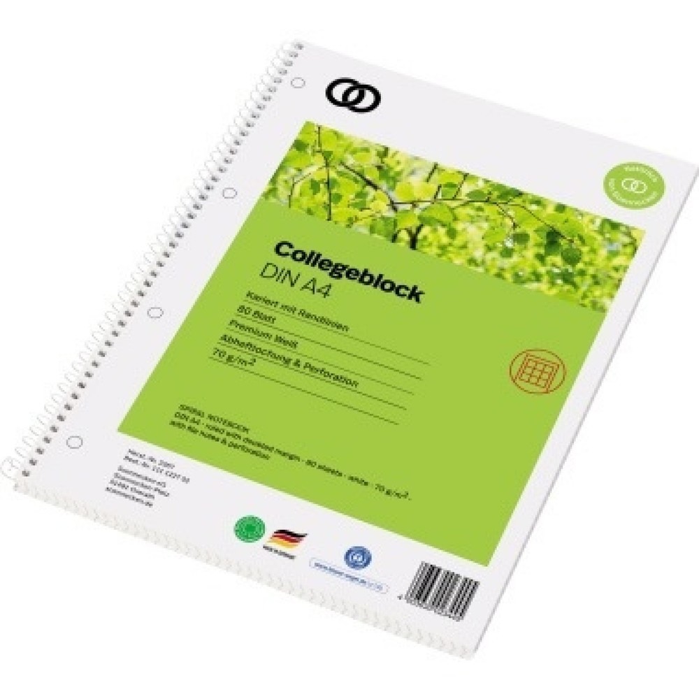 Produktabbildung: Soennecken Collegeblock oeco 2367 RC A4 80Blatt kariert