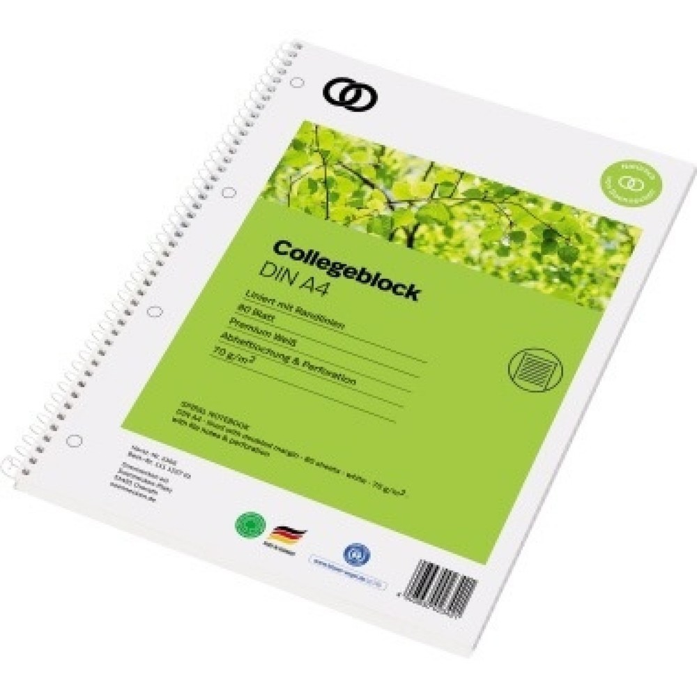 Produktabbildung Nr. 1: Soennecken Collegeblock oeco 2366 RC A4 80Blatt liniert