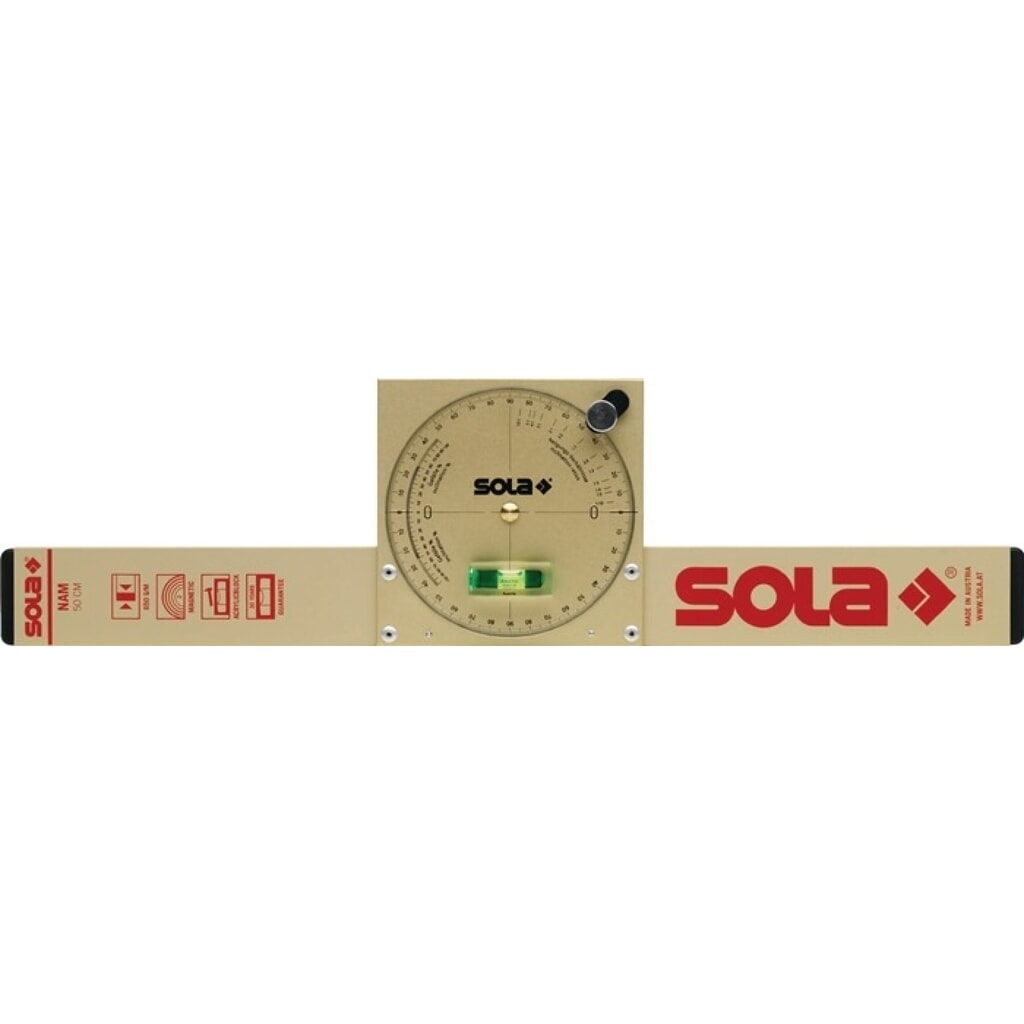 SOLA Neigungswasserwaage NAM 50 T, 50 cm, Aluminium gold Produktabbildung: SOLA Neigungswasserwaage NAM 50 T, 50 cm, Aluminium gold