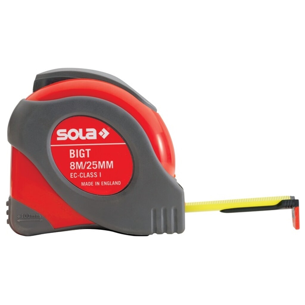 Produktabbildung: SOLA Taschenrollbandmaß BIG T L.8m B.25mm mm/cm EG I Ku.Stopptaste