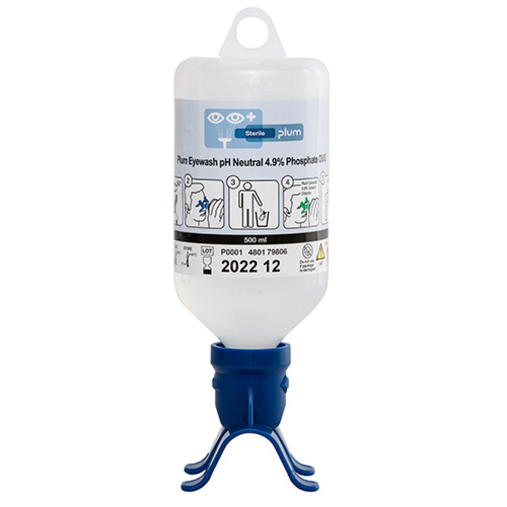 Illustration du produit: Solution tampon phosphatée lavage oculaire plum pH neutre DUO, 500 ml