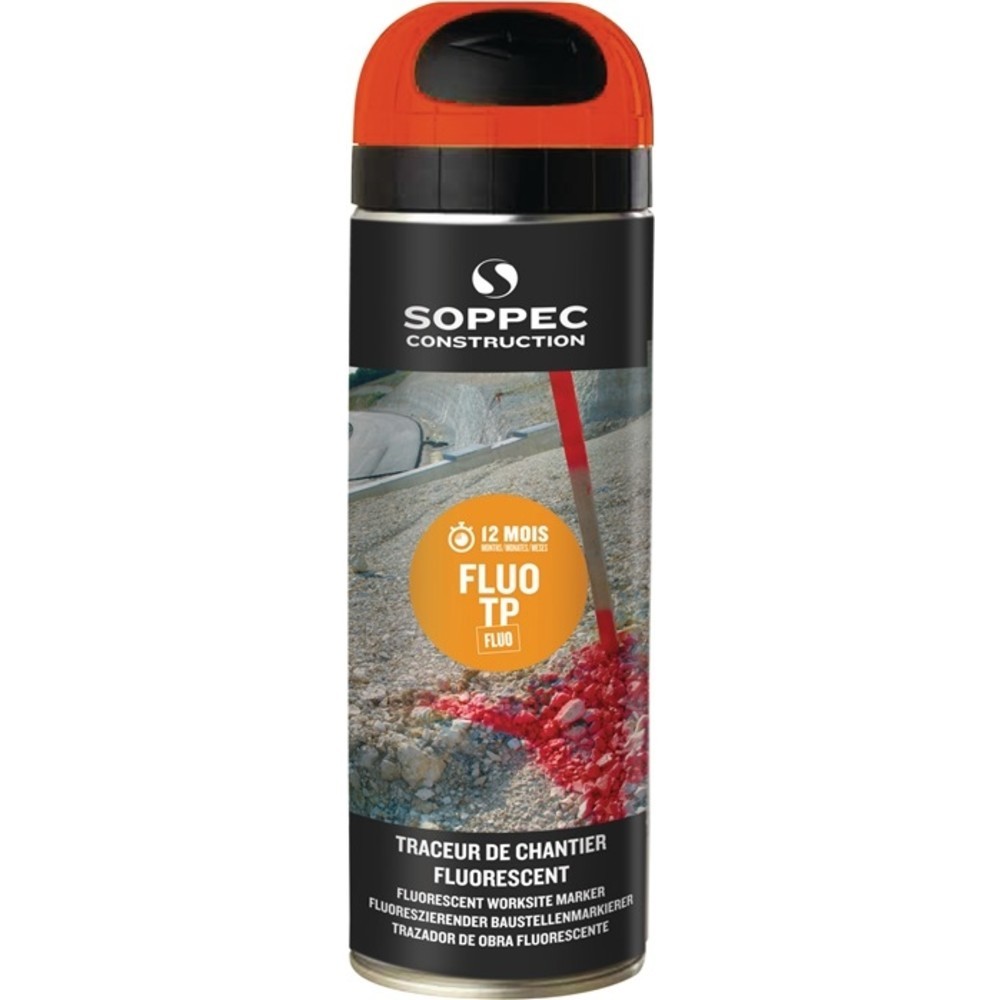 Produktabbildung Nr. 2: SOPPEC Baustellenmarkierspray FLUO TP leuchtorange 500 ml Spraydose