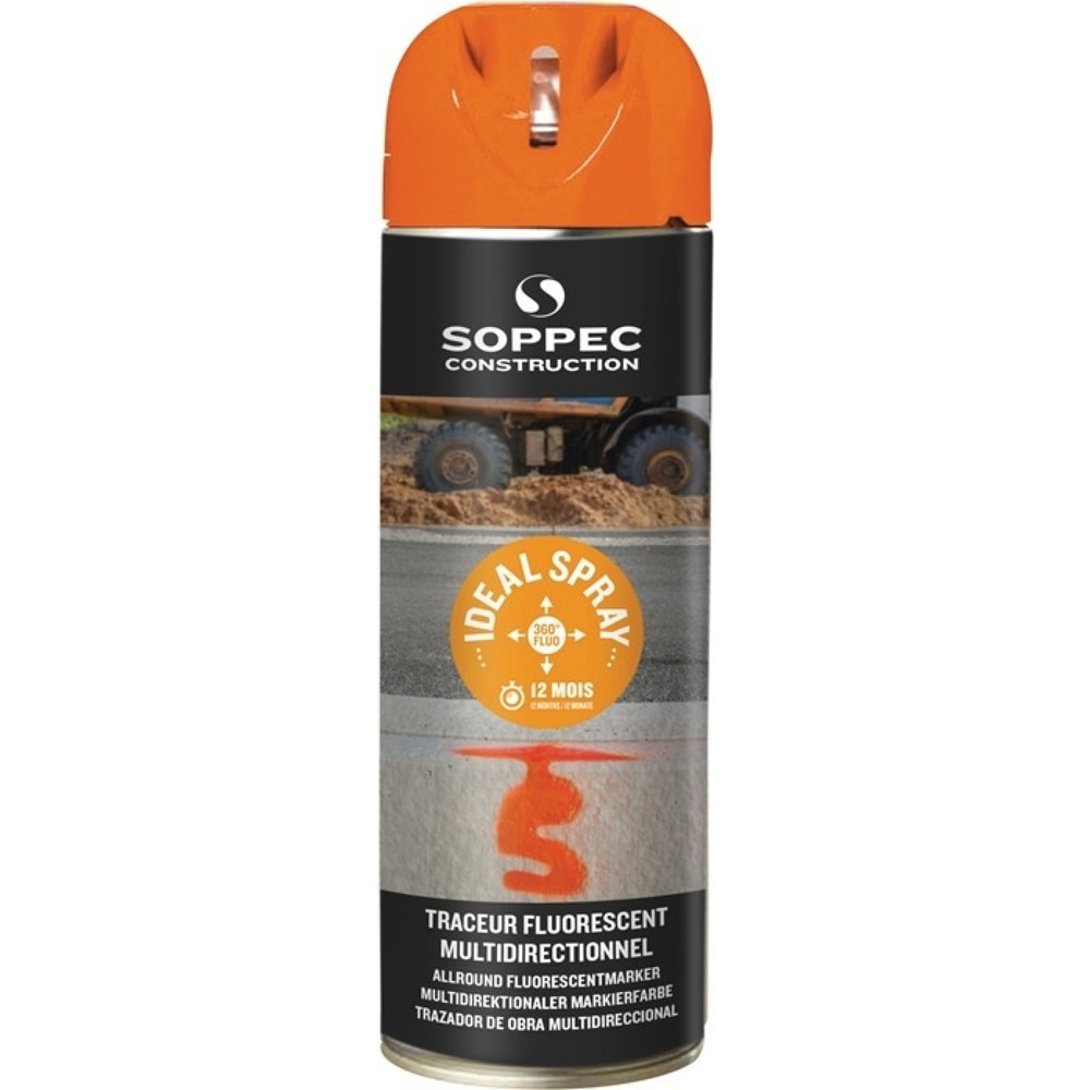Produktabbildung: SOPPEC Markierungsspray IDEAL, 500 ml, leuchtorange, Spraydose