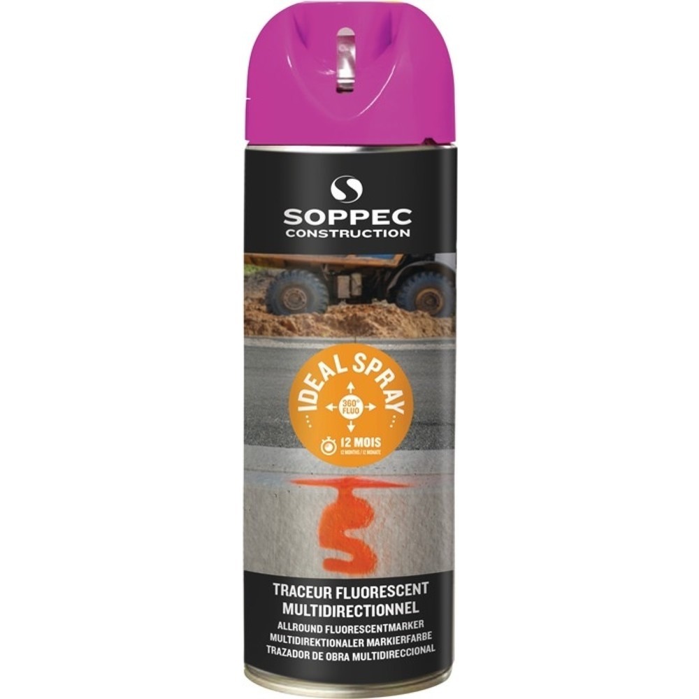 Illustration du produit: SOPPEC Aérosol de marquage IDEAL, 500 ml, rose fluo, aérosol