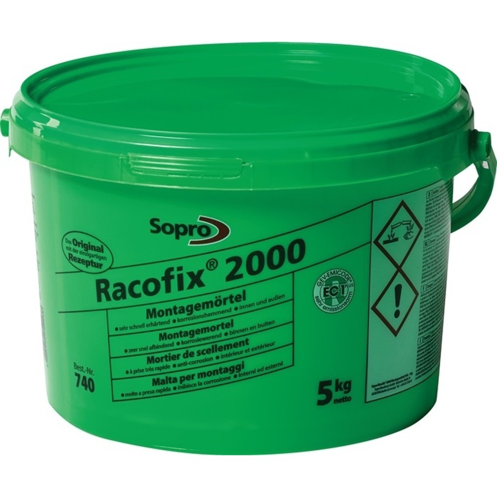 Illustration du produit: SOPRO Mortier de montage Racofix® 2000, 1:3 parts de volume (eau / mortier) 5 kg, seau