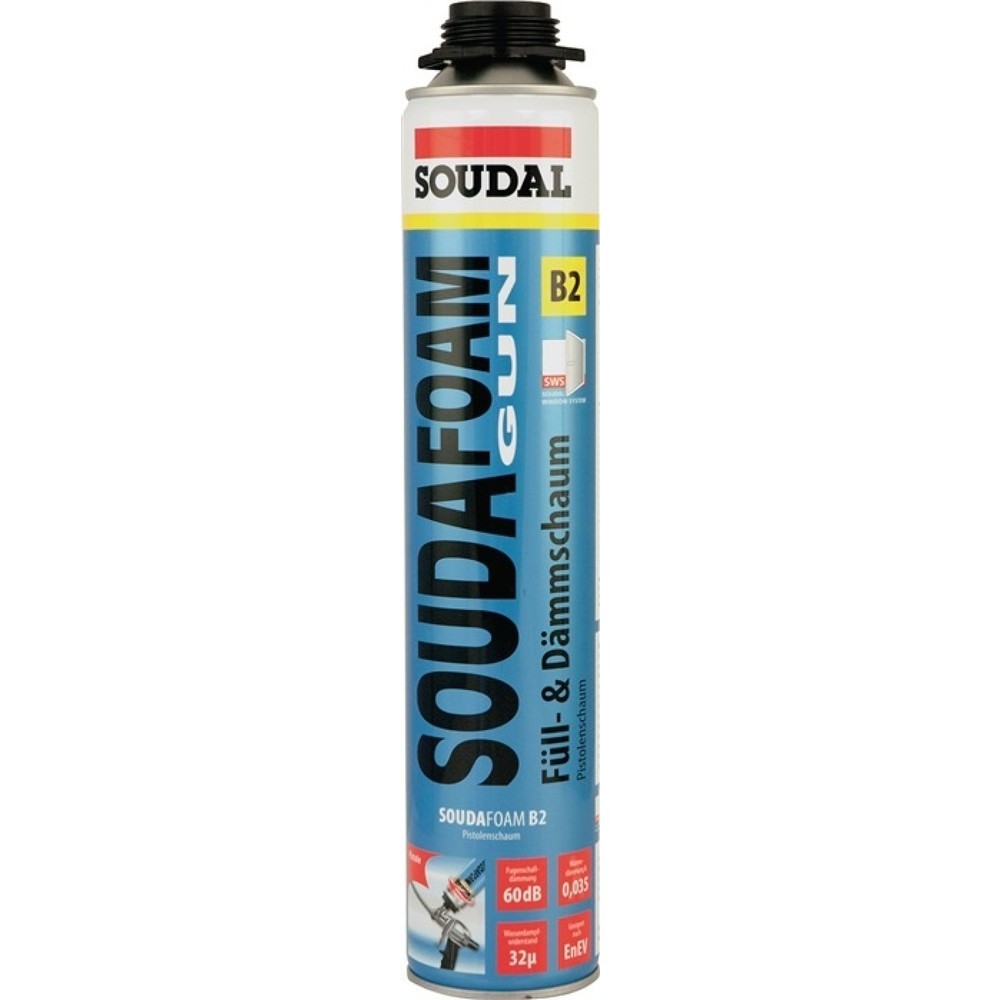 Produktabbildung: SOUDAL 1K-Pistolenschaum SOUDAFOAM-GUN 750 ml B2 champagner o.Einw.-Handsch.Dose