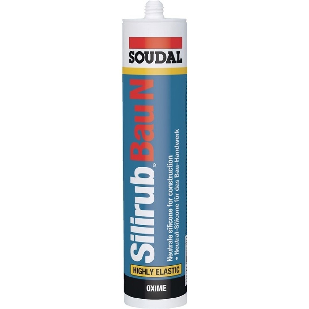 Produktabbildung: SOUDAL Silikondichtstoff Silirub Bau N transp.300 ml Kartusche