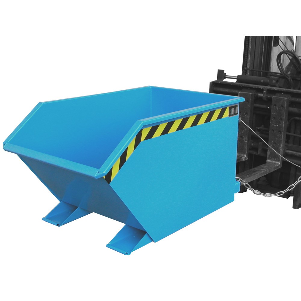 Product afbeelding: Bauer® Scheid-kantelbak, geperforeerde tussenplaat, gelakt, volume 0,5 m³, RAL 5012 lichtblauw