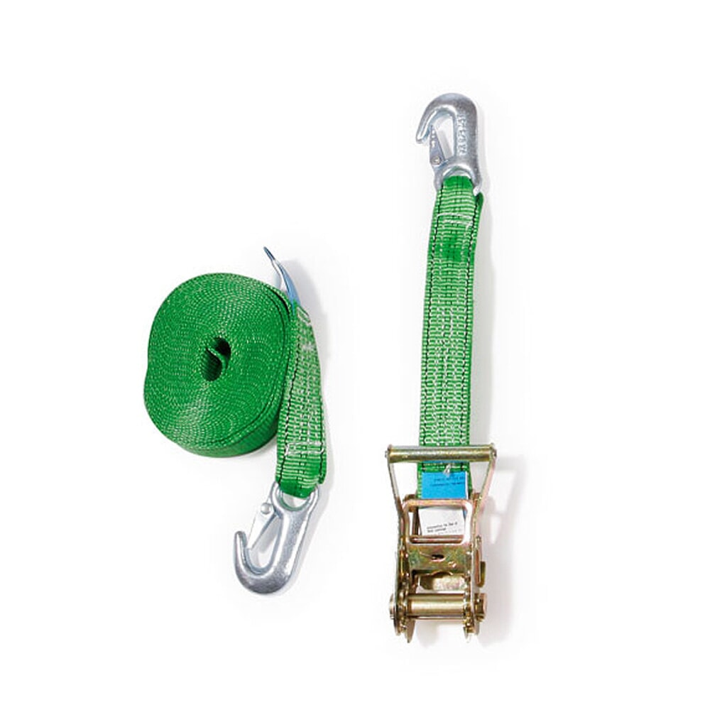 Spann- und Zurrgurt, 35mmx6m,Karabinerhaken,Standardratsche 0,3m, 1000/2000 daN Produktabbildung: Spann- und Zurrgurt, 35mmx6m,Karabinerhaken,Standardratsche 0,3m, 1000/2000 daN
