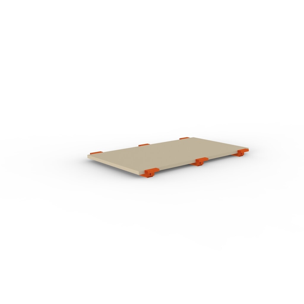Spanplattenboden für META MULTIPAL Palettenregal, BxT 1.825 x 1.100 mm, mit abgesetzten Tiefenauflagen Produktabbildung: Spanplattenboden für META MULTIPAL Palettenregal, BxT 1.825 x 1.100 mm, mit abgesetzten Tiefenauflagen