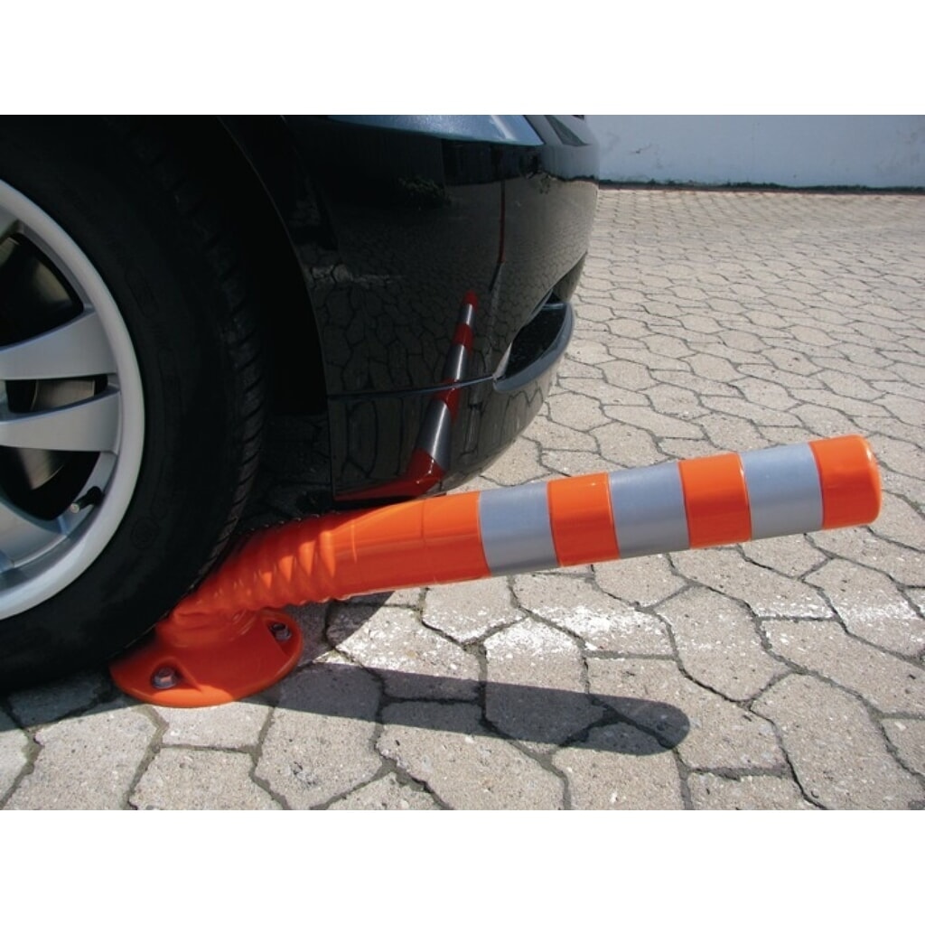 Sperrpfosten, zum Aufschrauben m.Befestigungsmaterial, PU schwarz/gelb Ø 80 mm, Höhe über Flur 750 mm Produktabbildung Nr. 3: Sperrpfosten, zum Aufschrauben m.Befestigungsmaterial, PU schwarz/gelb Ø 80 mm, Höhe über Flur 750 mm