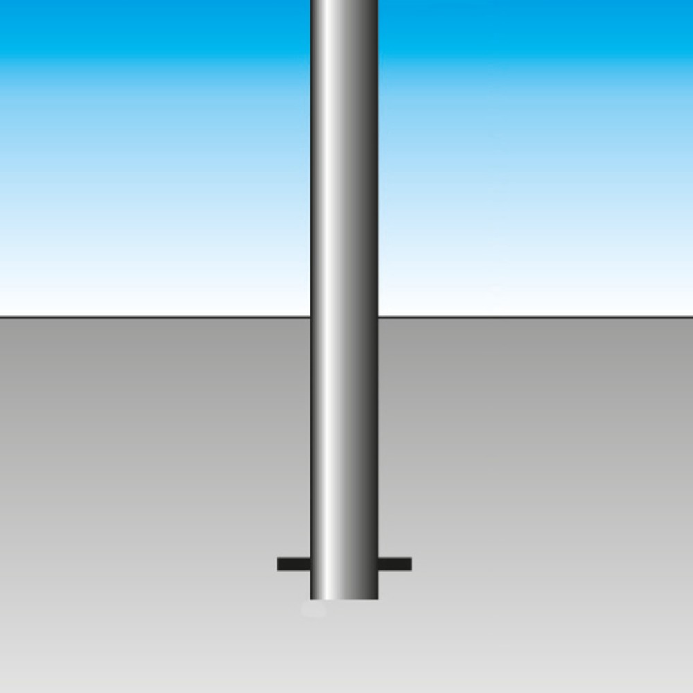 Produktabbildung Nr. 2: Sperrpfosten aus Aluminium, Rundrohr Ø 60 mm mit Bodenanker, rot/weiß