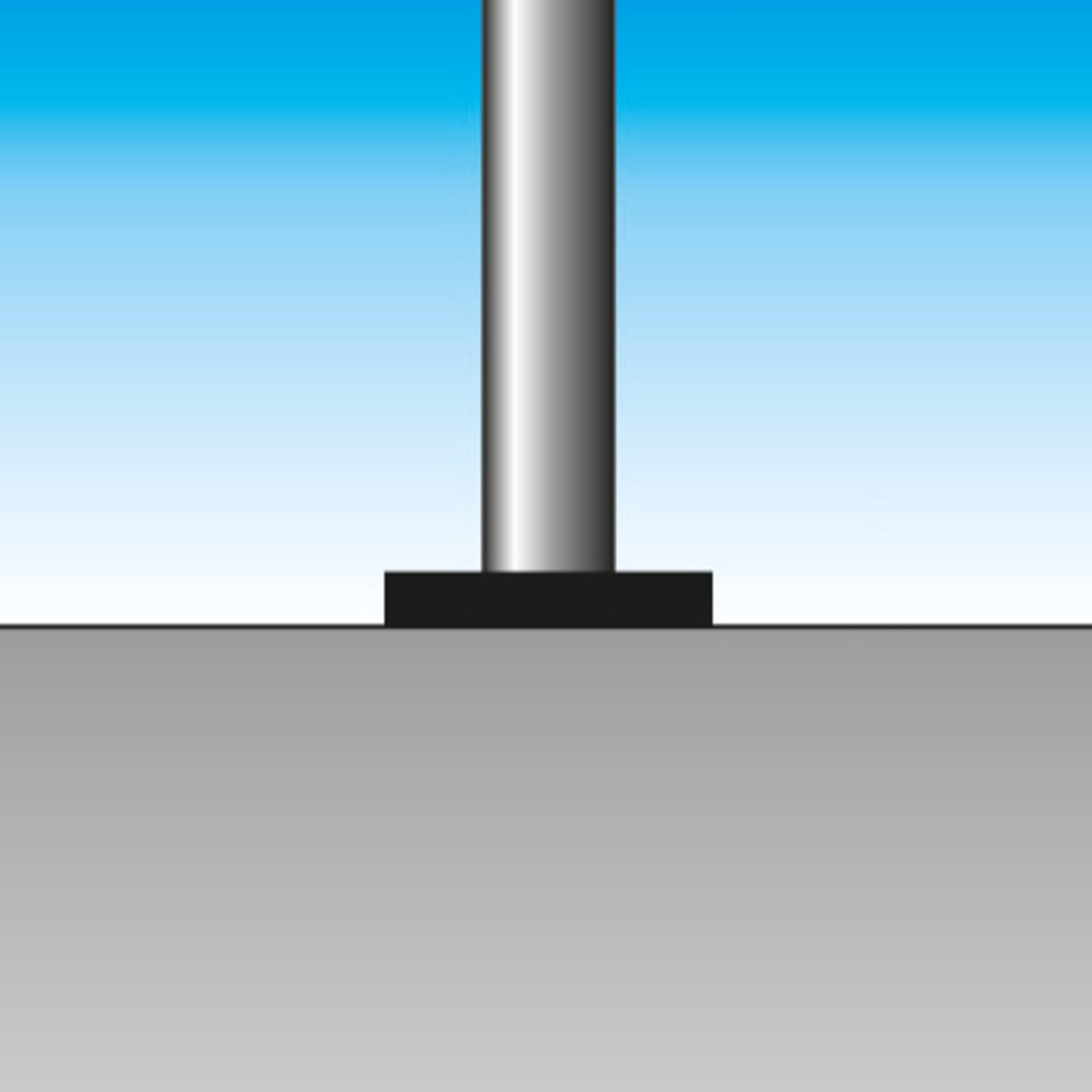 Produktabbildung Nr. 2: Sperrpfosten aus Stahl, Vierkant 70x70 mm zum Aufdübeln, rot