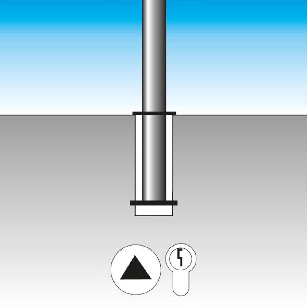 Produktabbildung Nr. 2: Sperrpfosten aus Aluminium, herausnehmbar, Rundrohr Ø 60 mm mit Zylinderschloss, rot