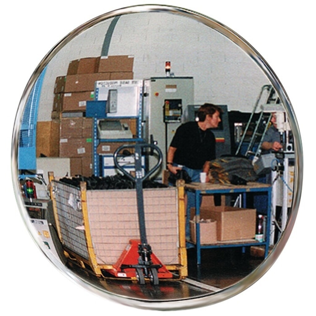 SPL Kontroll-/Sicherheitsspiegel, Rückwand schwarz mit Halterung, D.400 mm, 4 m Produktabbildung: SPL Kontroll-/Sicherheitsspiegel, Rückwand schwarz mit Halterung, D.400 mm, 4 m