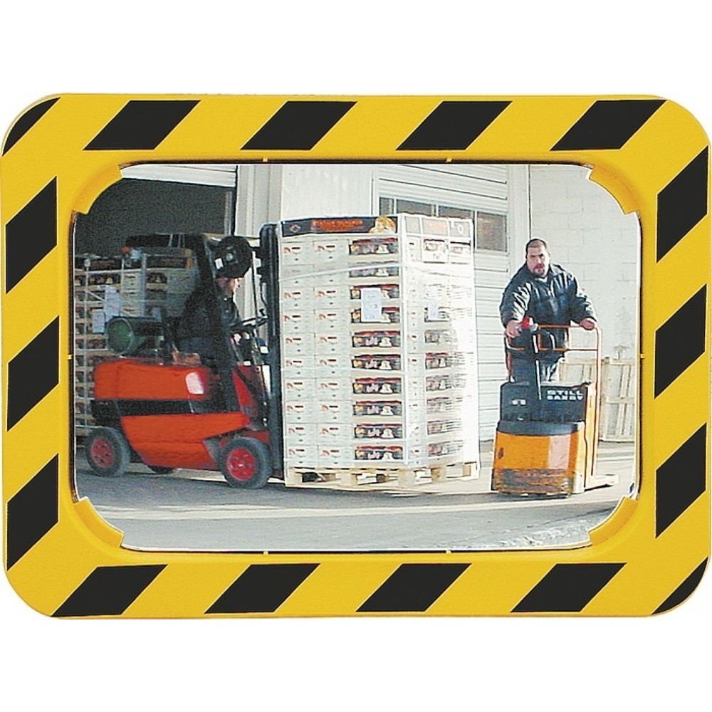 Illustration du produit: Miroir de sécurité/circulation SPL, pour 2 directions, H 600 x l 800 mm plastique, jaune/noir, 20 m