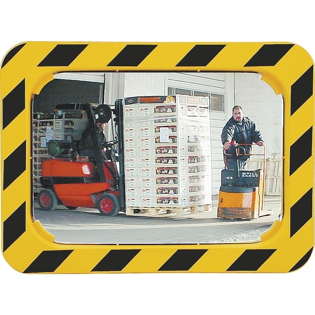 SPL Sicherheits-/Verkehrsspiegel, für 2 Richtungen, H400xB600mm Kunststoff, gelb/schwarz, 9 m Produktabbildung: SPL Sicherheits-/Verkehrsspiegel, für 2 Richtungen, H400xB600mm Kunststoff, gelb/schwarz, 9 m